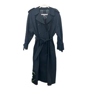 Vintage Burberrys' Navy Blue Trench Coat, 1980s, Size 12P – Excellent Condition